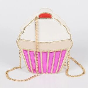 Cupcake Design Pink and White Crossbody Bag